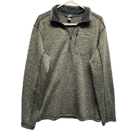 Eddie Bauer Men’s Sherpa Fleece 1/4 Zip Pullover Sweater Heather Gray Size Large - Picture 1 of 10